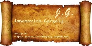 Jancsovics Gergely névjegykártya
